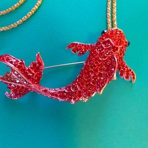 Betsey Johnson red fish necklace